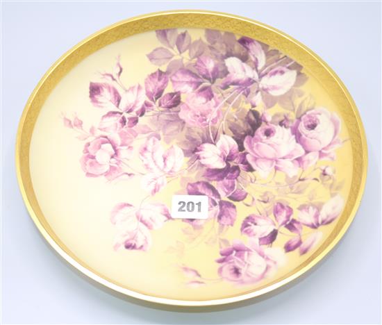 A German enamelled glass dish, late 19th century